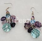 rainbow fluorite and crystal earrings