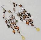 rutilated quartz and garnet chandelier earring under $ 8