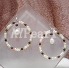 Discount pearl and garnet earrings