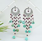 garnet turquoise earring