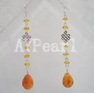 de ágata y aretes colgantes de cristal