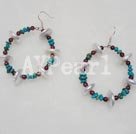 pearl and garnet and turquoise earrrings