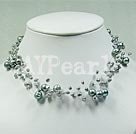 Discount 4-8mm gray pearl necklace