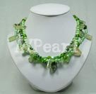 pearl and green rutilated quartz necklace