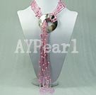 Discount pink pearl crystal necklace
