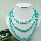 Discount 8-9mm 3-strands dyed pearl necklace