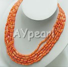 multi strand coral necklace