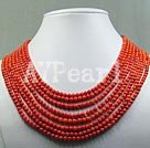 Discount 4mm 8-strands coral beaded necklace
