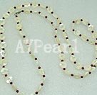 garnet and white lip shell necklace