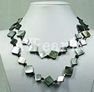 garnet and black lip shell necklace