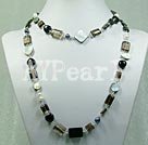 pearl shell and smoky crystal necklace under $ 20