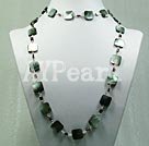 black lip shell and garnet necklace