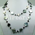black lip shell and garnet necklace