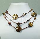triple strand multi stone necklace