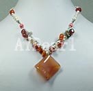 Handmade pearl agate necklace