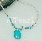 pearl and turquoise necklace under $ 8
