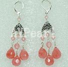 cherry quartz drop earrings