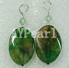 green agate stone earrings