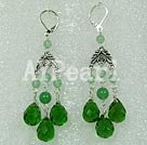 lovely aventurine and crystal drop earrings under $ 5