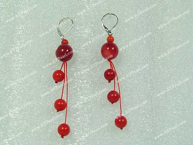 Handmade coral earring