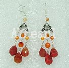Discount agate and crystal drop earrings