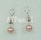 pearl and seashell beads ball earrings