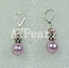 pearl and seashell beads earring