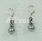 pearl and seashell beads ball earrings