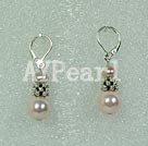 Discount pearl and seashell beads ball earrings