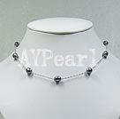 7-8mm black pearl necklace