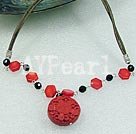 Handmade lacquer wooden coral necklace