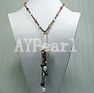 pearl and agate necklace Under $ 10