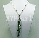 pearl and seven colored jade y necklace Under $ 10