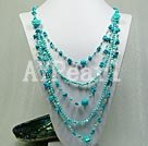 Handmade turquoise pearl necklace