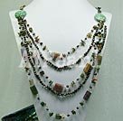 Handmade indian agate pearl necklace