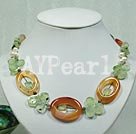 Handmade pearl agate necklace