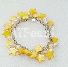 Handmade dyed pearl shell bracelet