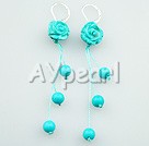 Discount granaat en turkoois bloem earrring