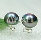 8-8.5mm black pearl studs