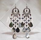 black pearl and black lip shell earring