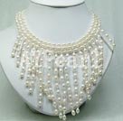 5-6mm white pearl bridal necklace