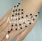 moonstone and black agate bracelet