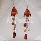 Handmade tropic fish agate earring
