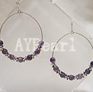 fashion natural amethyst earrings with 925 silver hook under $ 5