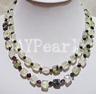 garnet and green rutilated quartz necklace under $ 20
