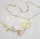 Handmade lemon crystal necklace