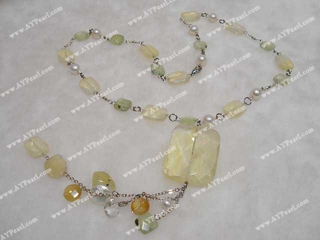 lemon crystal fashion necklace
