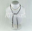 7-8mm pearl with leather cord necklace under $ 3