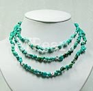 7-8mm natural turquoise strand necklace