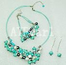 pearl and burst pattern turquoise sets